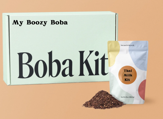 My boozy boba thai milk tea boba kit